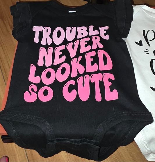 Trouble never looked so cute onesie
